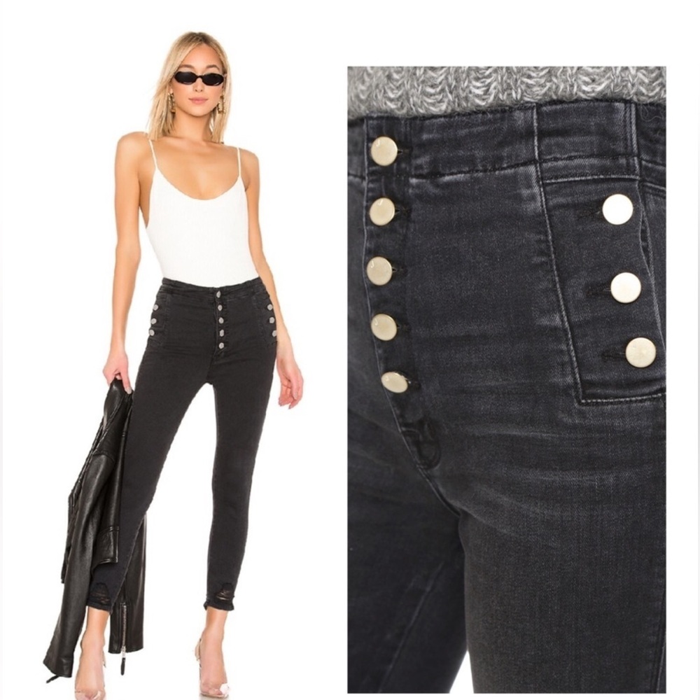 J Brand High Rise Crop Natasha Bellatrix Destruct Jeans
